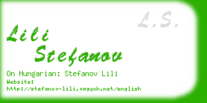 lili stefanov business card